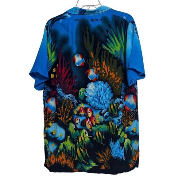 Island Expressions Button-up Shirt Men's Medium Multicolor You Betta Belize It - Picture 6 of 14